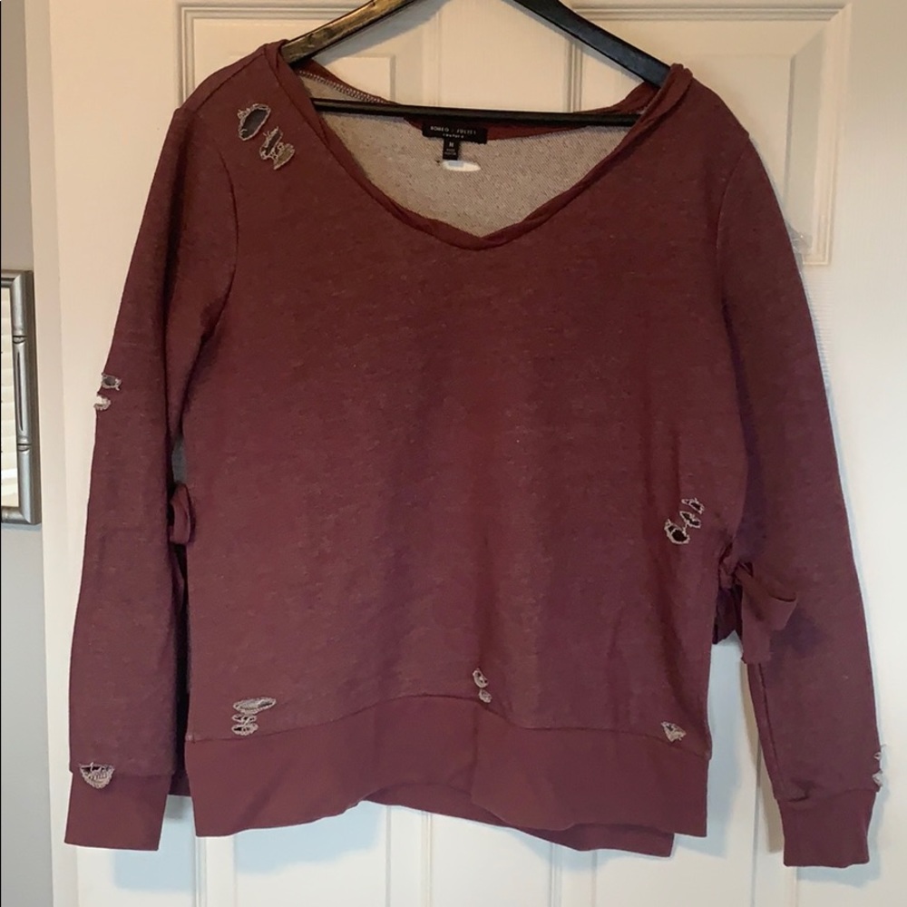 Distressed couture sweatshirt